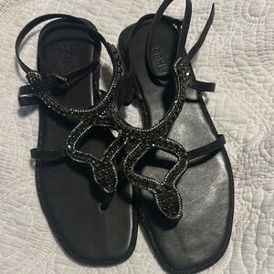 Schutz bejeweled thong leather sandals size EU 41 so 10 US